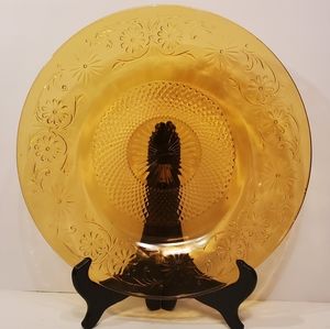 Vintage Daisy Pattern Glass Dinner Plate